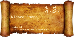 Nicora Emese névjegykártya